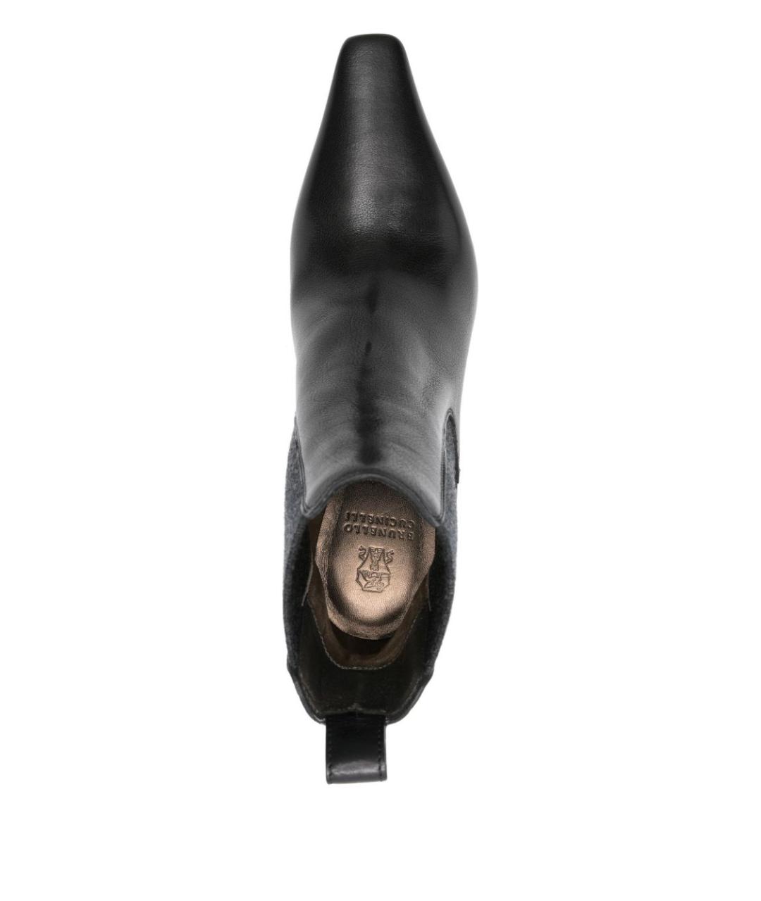 BRUNELLO CUCINELLI Черные кожаные полусапоги, фото 3