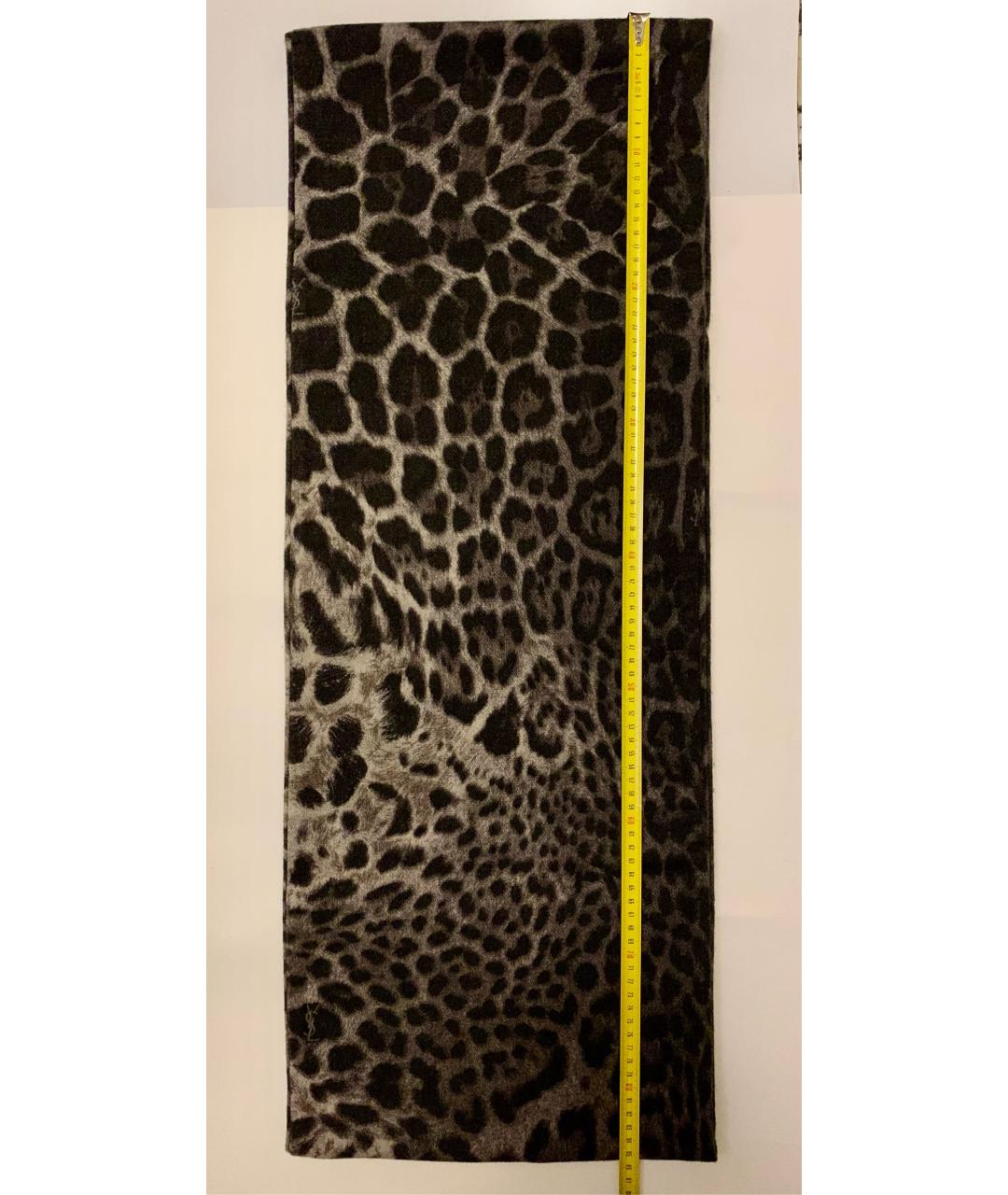 SAINT LAURENT Коричневый кашемировый шарф, фото 2