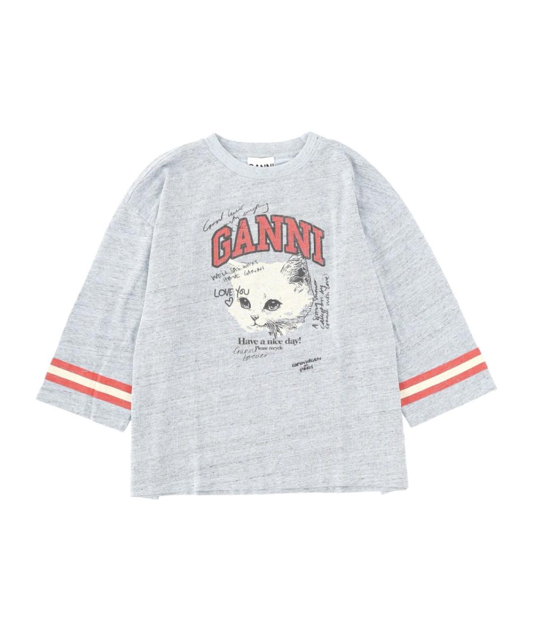 GANNI Голубой хлопковый джемпер / свитер, фото 1