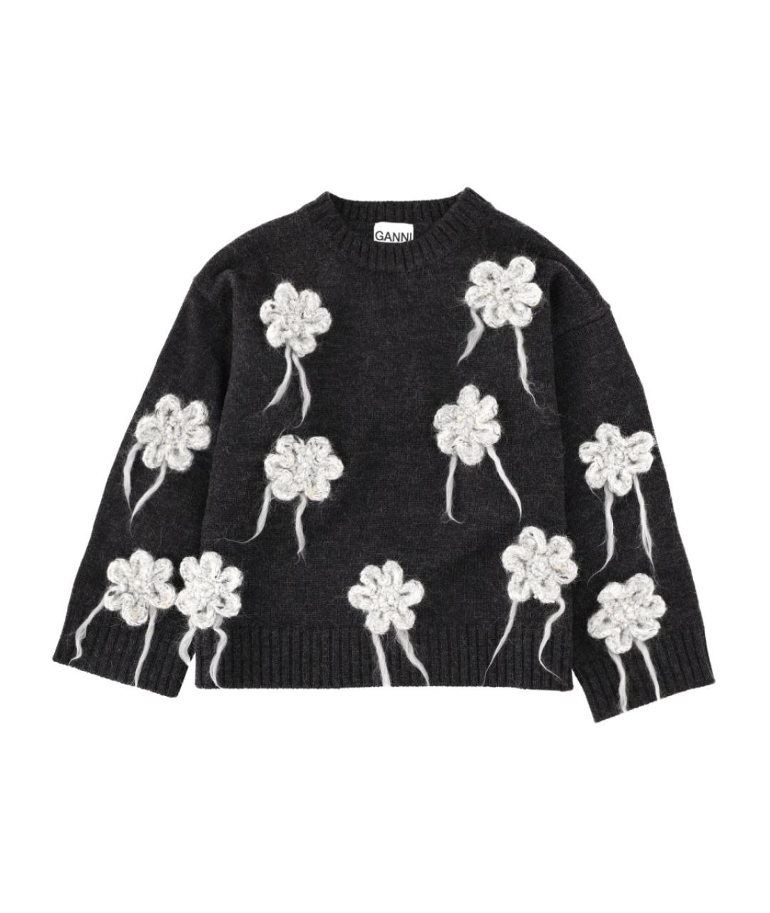 GANNI Серый шерстяной джемпер / свитер, фото 1