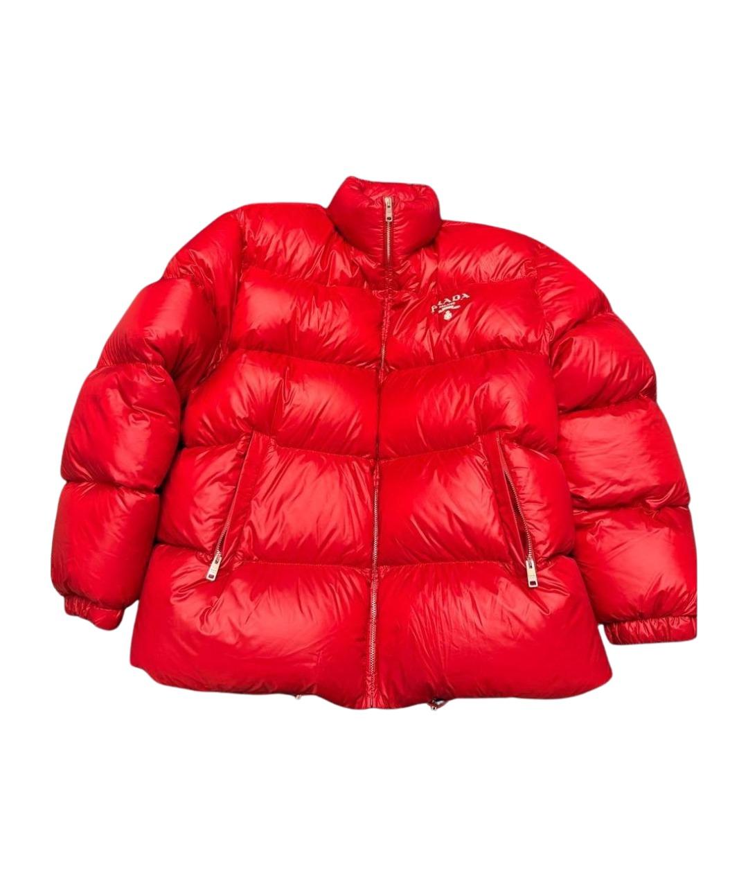 PRADA Красный полиэстеровый пуховик, фото 1