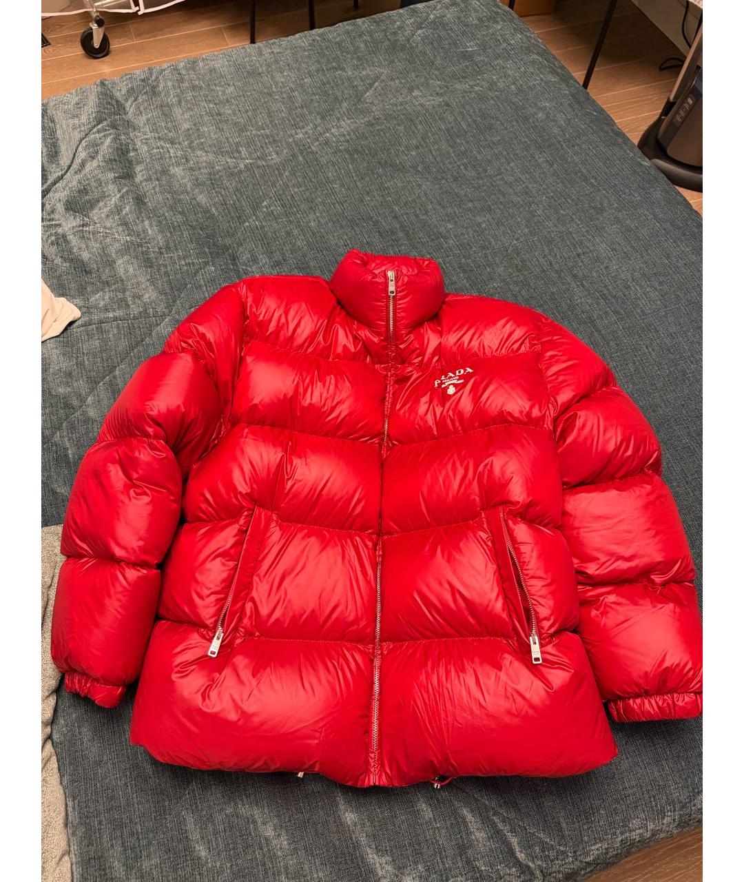 PRADA Красный полиэстеровый пуховик, фото 8