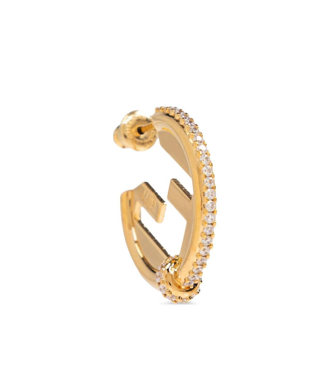 FENDI Золотые латунные серьги, фото 4