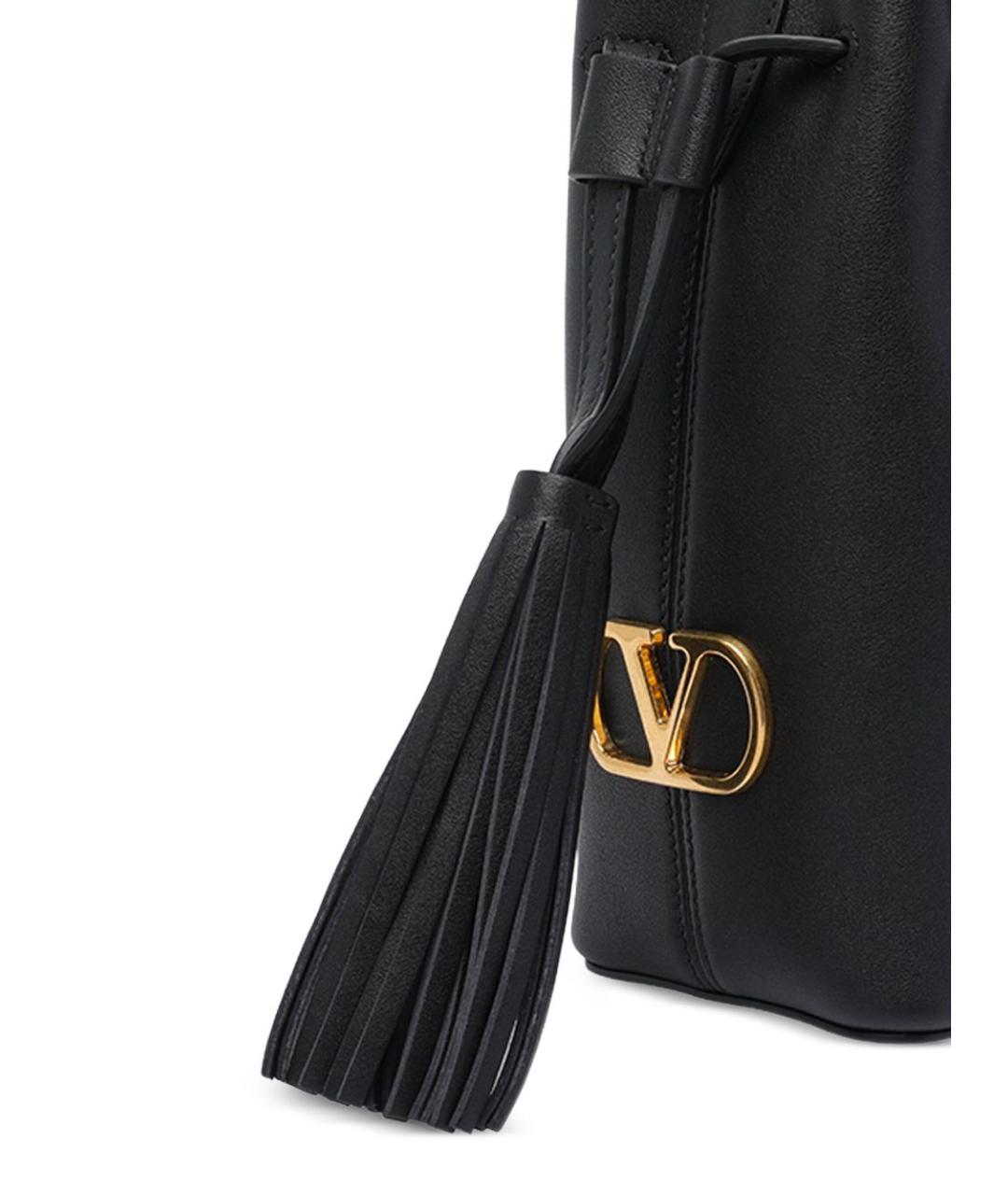 VALENTINO Черная кожаная сумка через плечо, фото 3