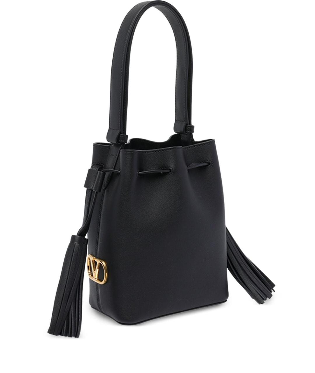 VALENTINO Черная кожаная сумка через плечо, фото 2