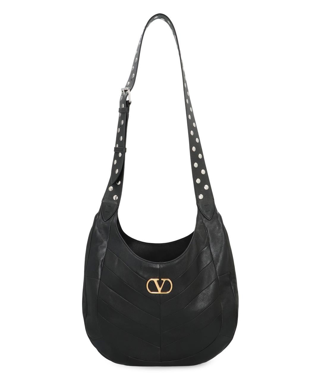 VALENTINO Черная кожаная сумка через плечо, фото 1
