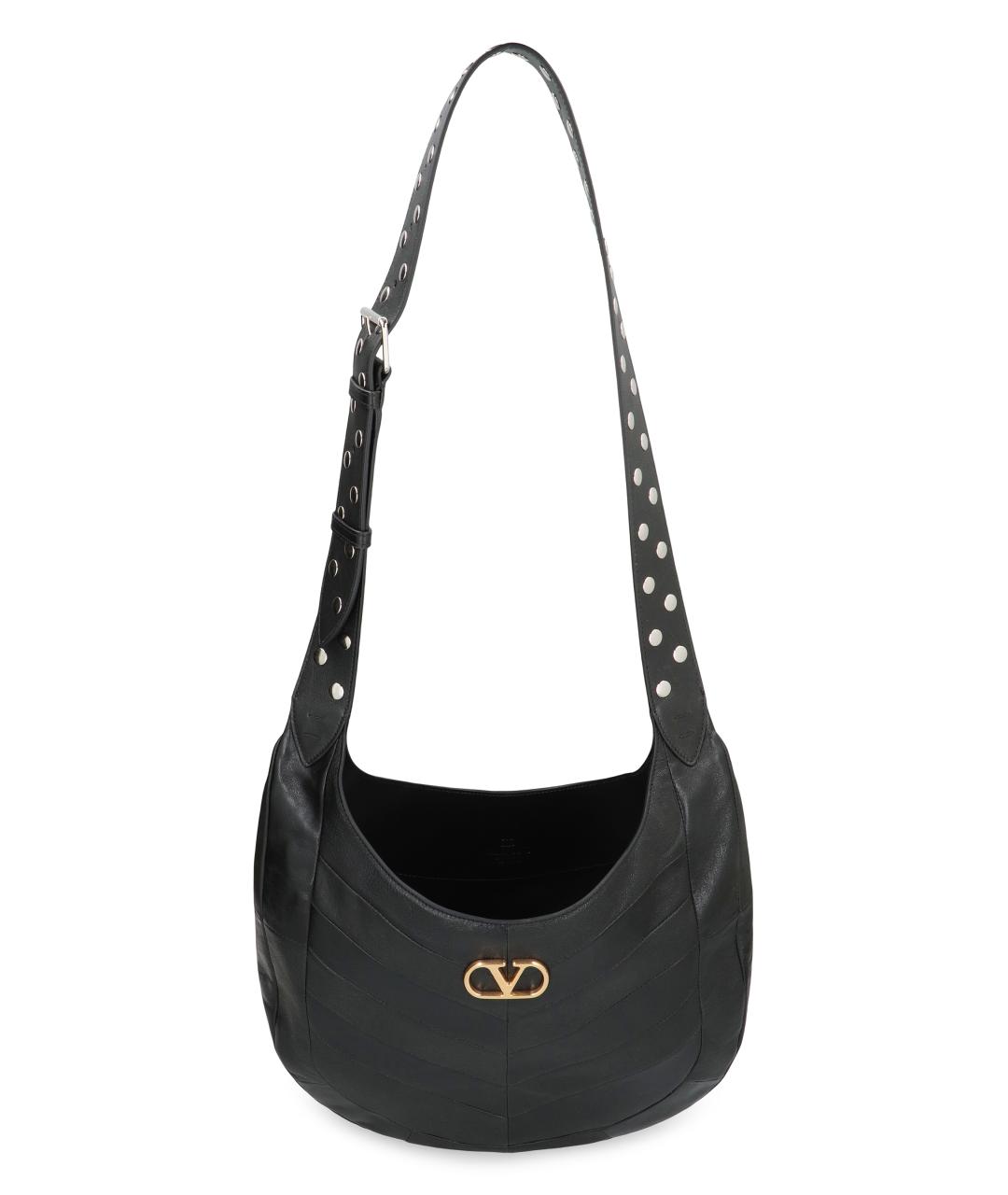 VALENTINO Черная кожаная сумка через плечо, фото 5