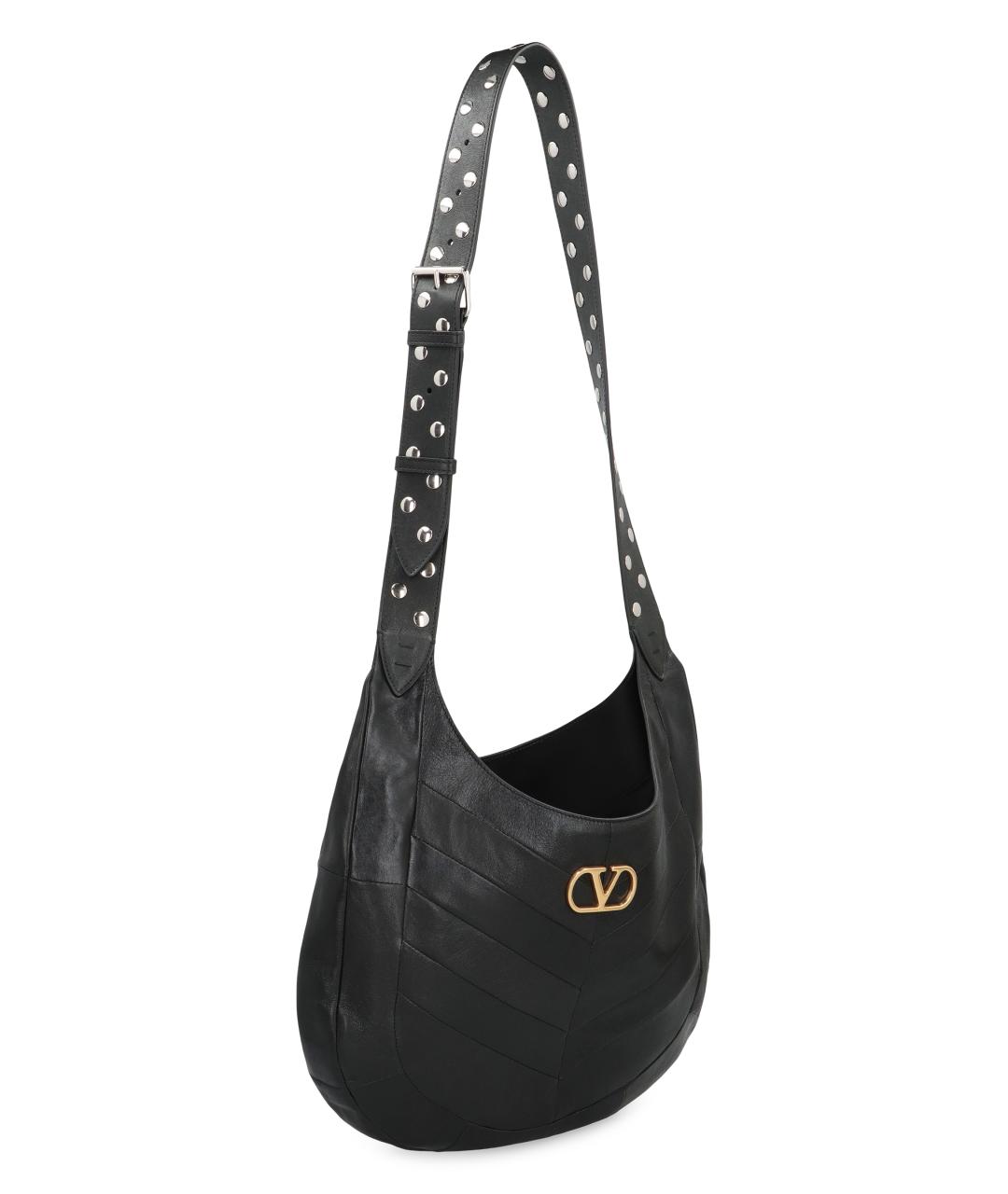 VALENTINO Черная кожаная сумка через плечо, фото 3