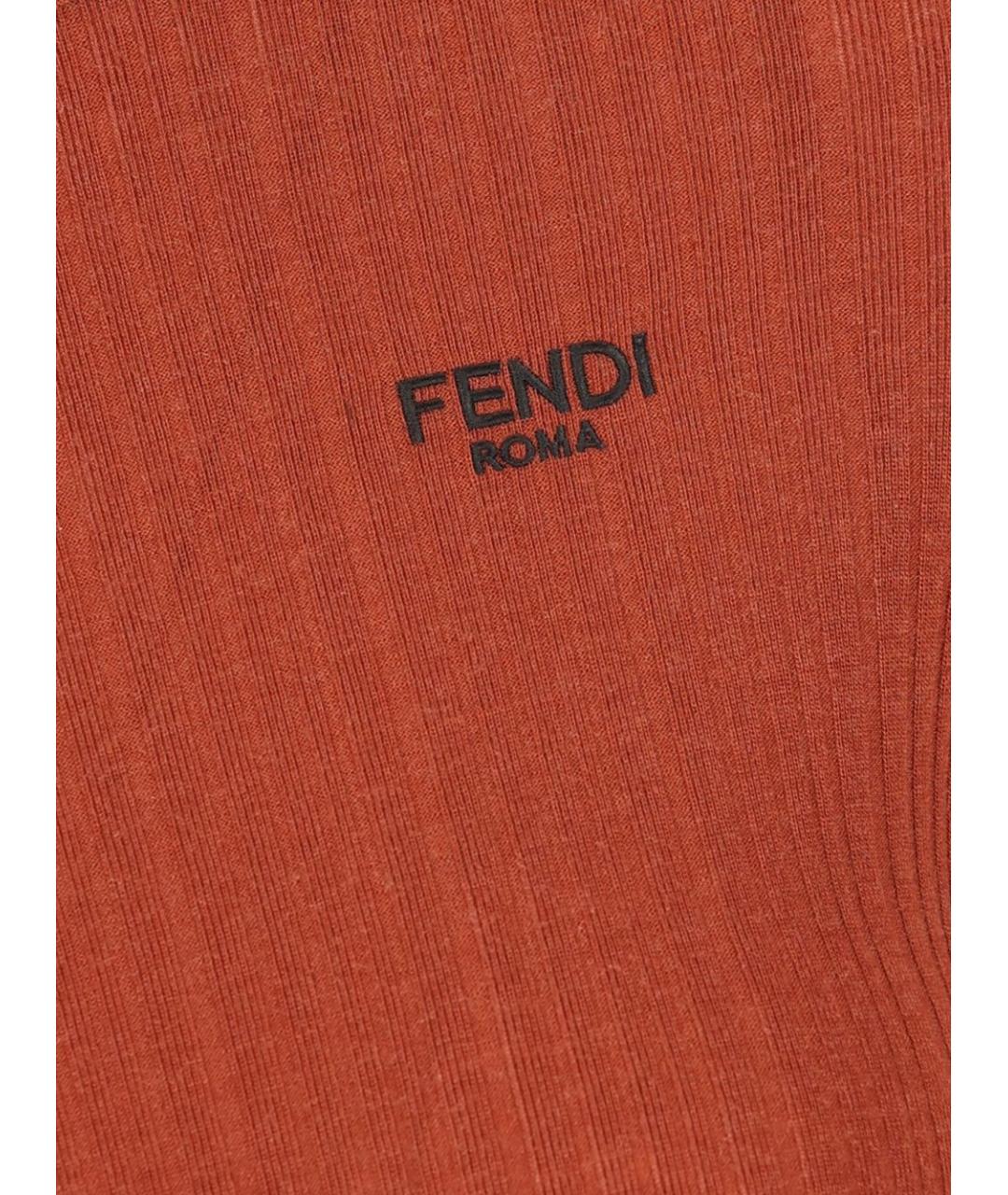 FENDI Красная полиэстеровая футболка, фото 3