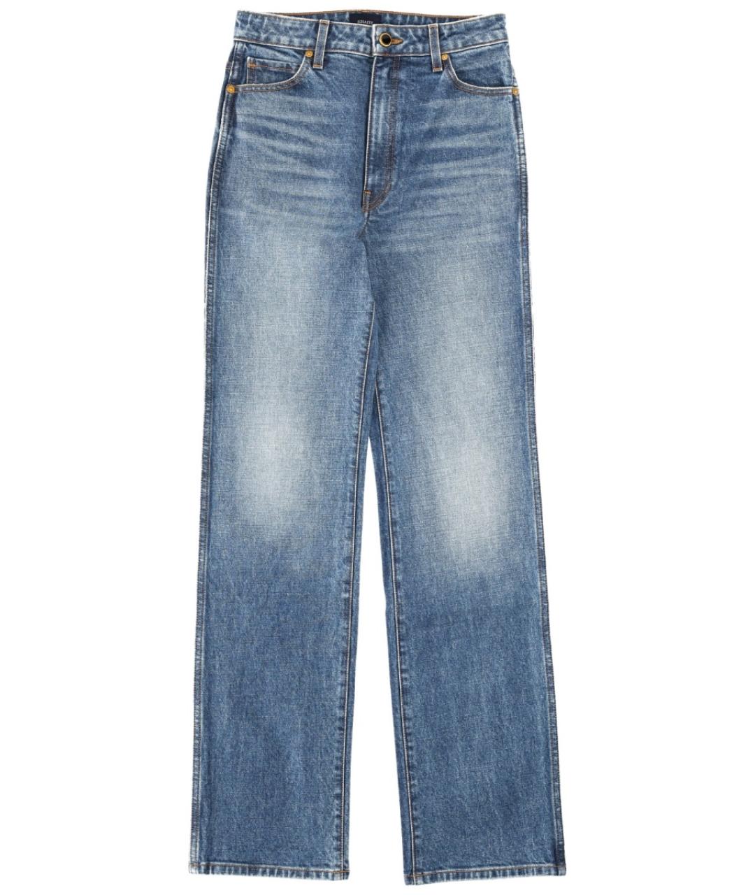 KHAITE Голубые хлопковые прямые джинсы, фото 1