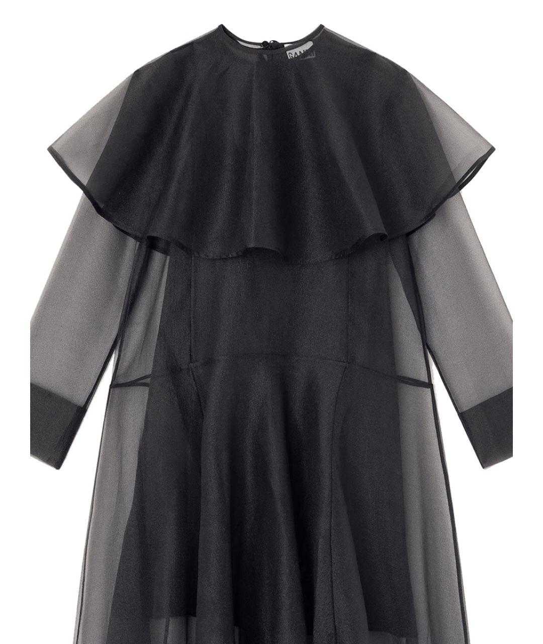 GANNI Черное полиэстеровое вечернее платье, фото 2