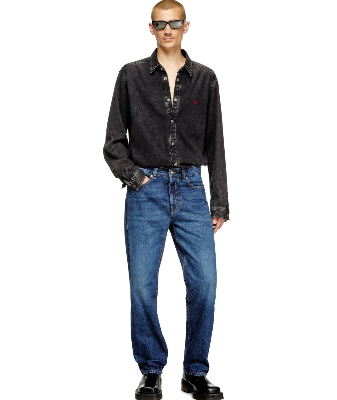 DIESEL Синие хлопковые прямые джинсы, фото 2