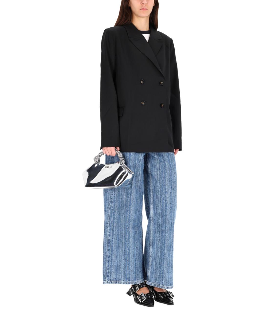 GANNI Черный полиэстеровый жакет/пиджак, фото 2