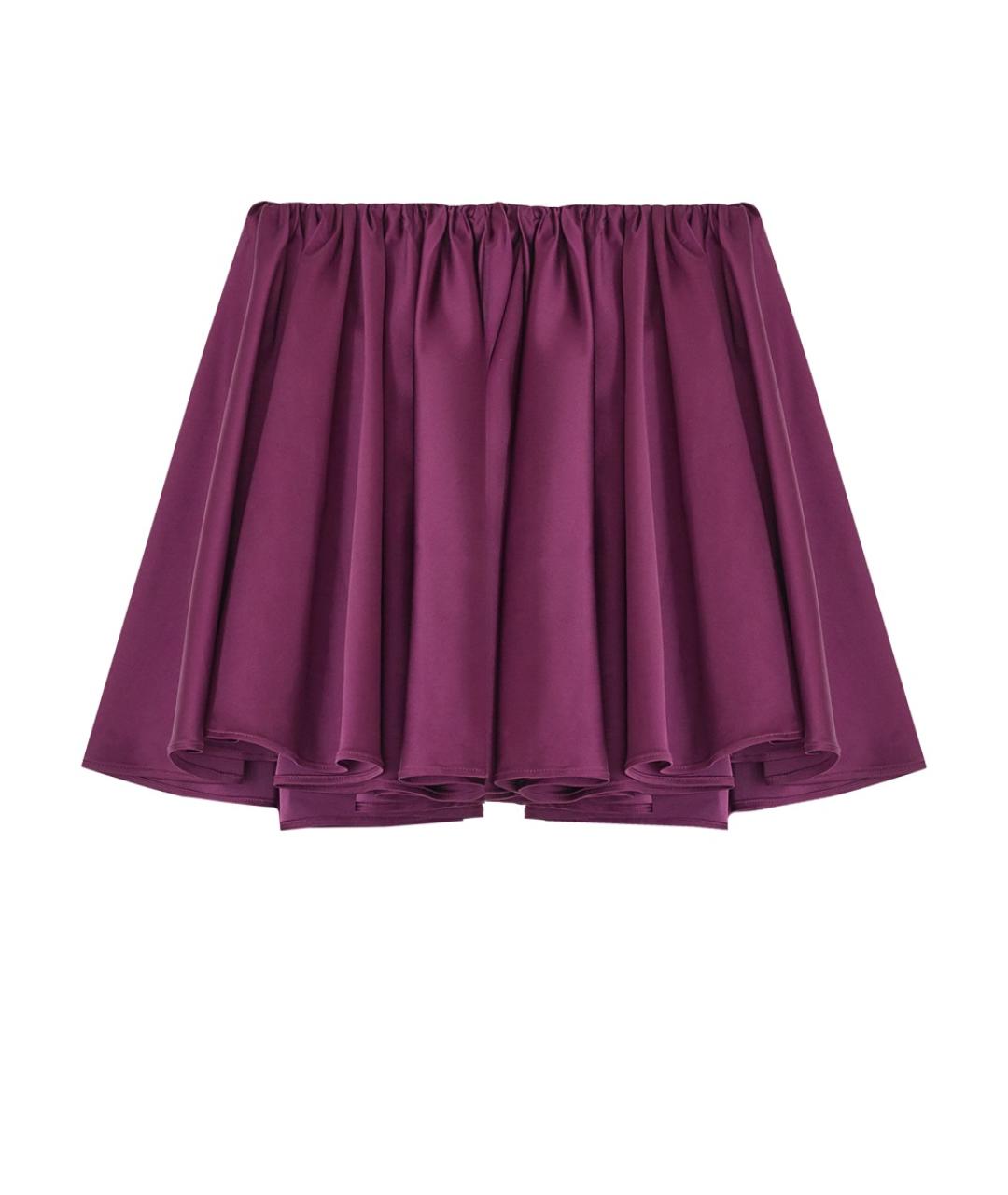 GANNI Фуксия ацетатная юбка мини, фото 2