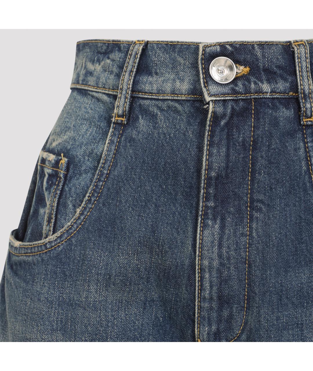 MAISON MARGIELA Синие хлопковые прямые джинсы, фото 4