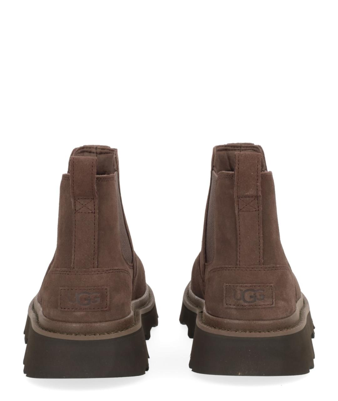 UGG AUSTRALIA Коричневые кожаные низкие ботинки, фото 4