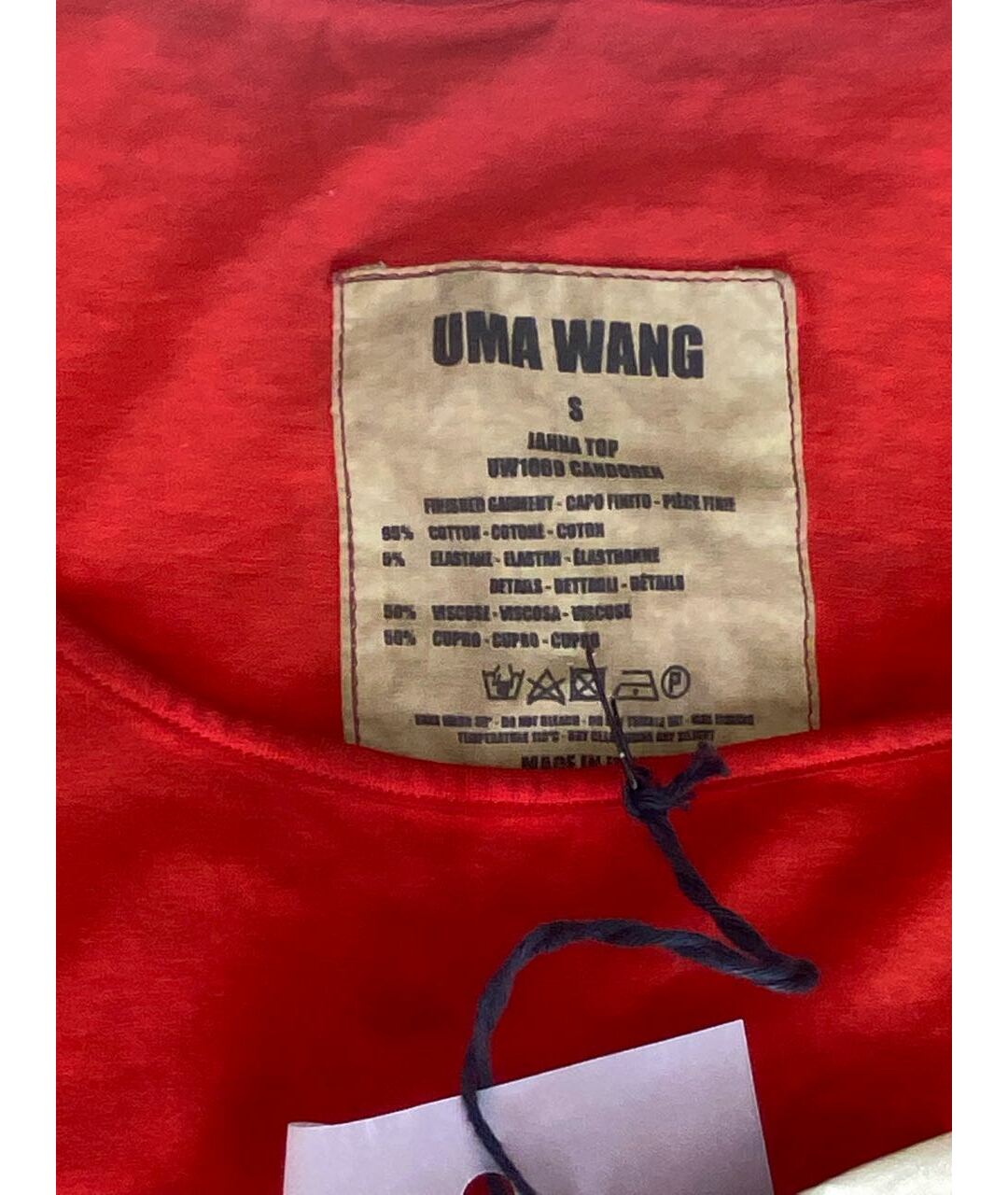 UMA WANG Красная хлопковая футболка, фото 5
