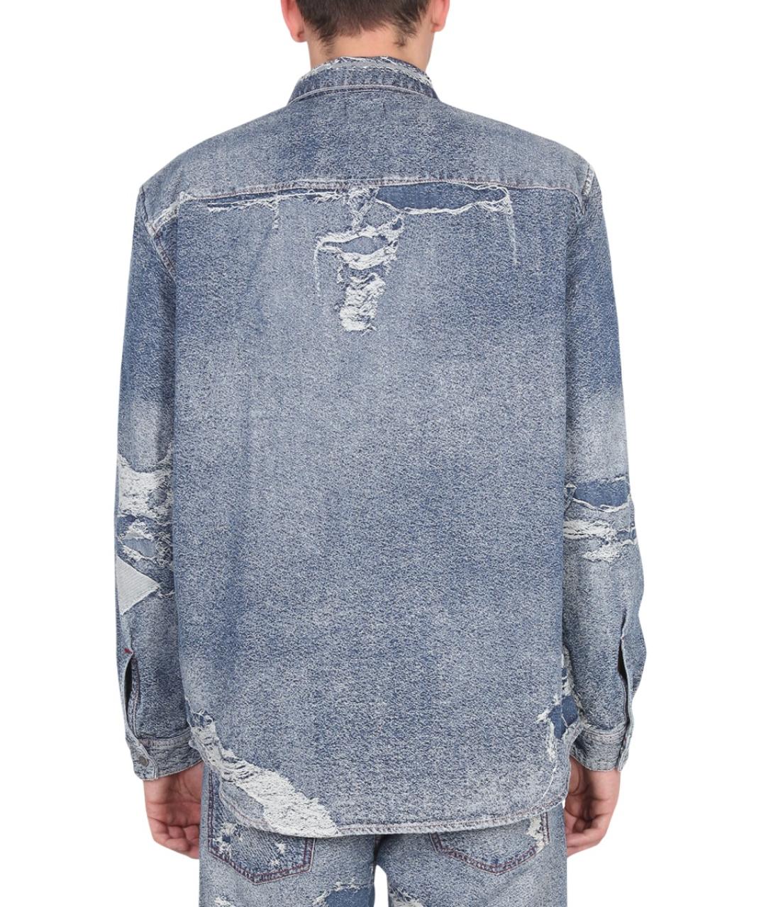 DIESEL Синяя хлопковая кэжуал рубашка, фото 4