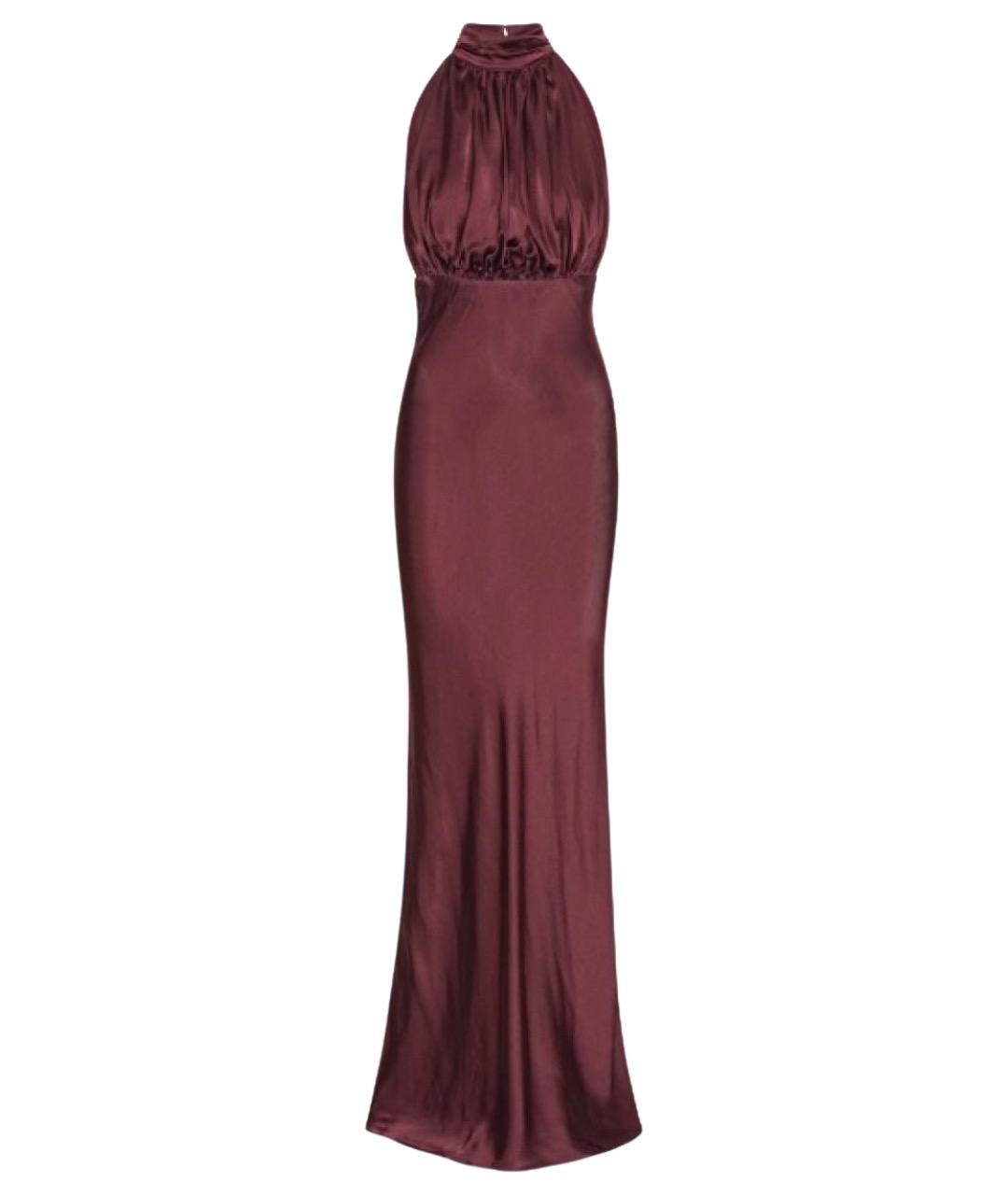 ROTATE Бордовое шелковое вечернее платье, фото 1