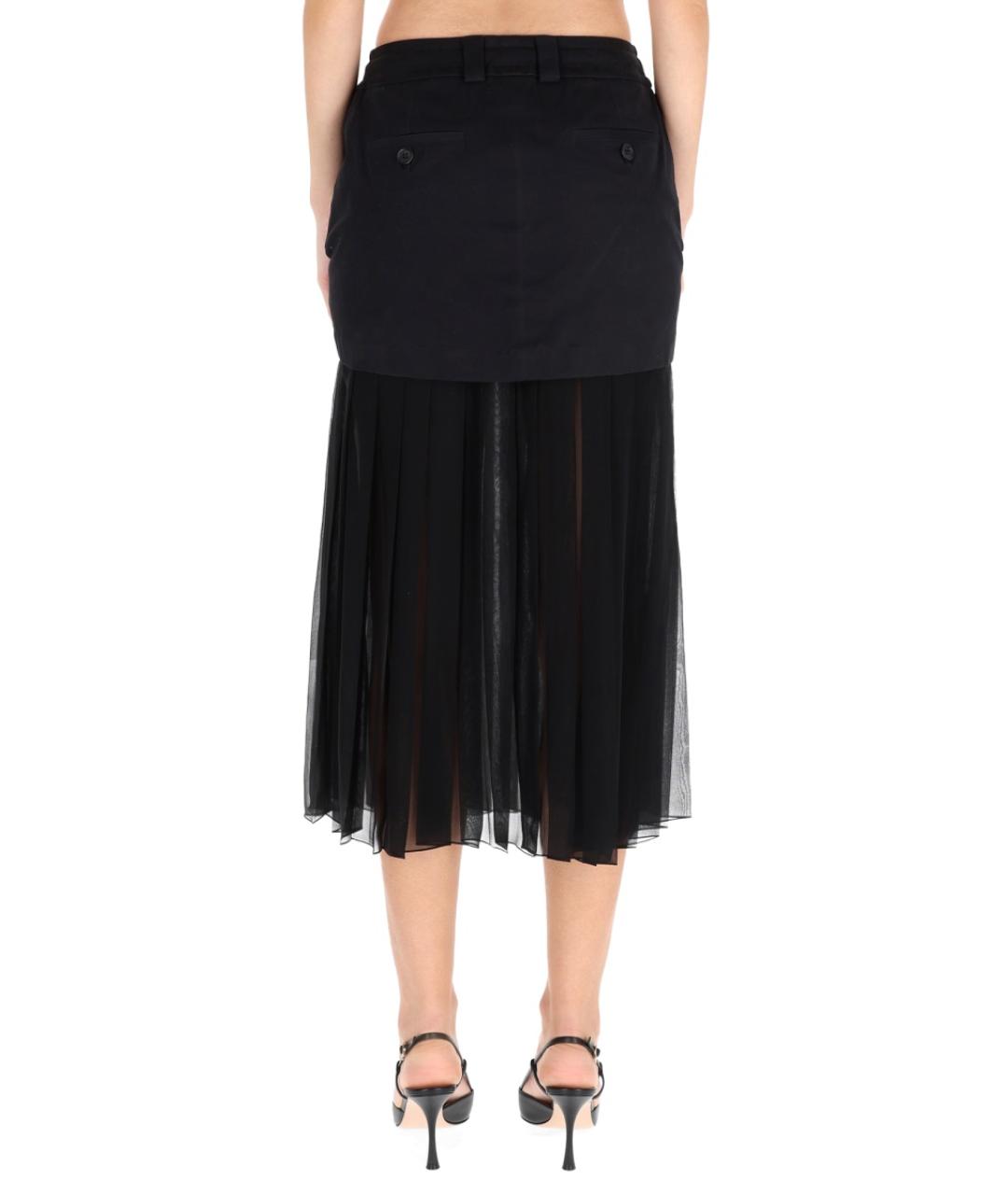 DOLCE&GABBANA Черная шелковая юбка миди, фото 2