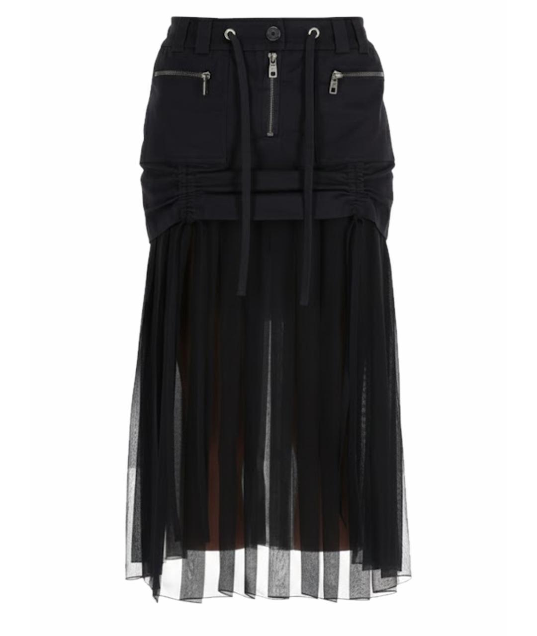 DOLCE&GABBANA Черная шелковая юбка миди, фото 1