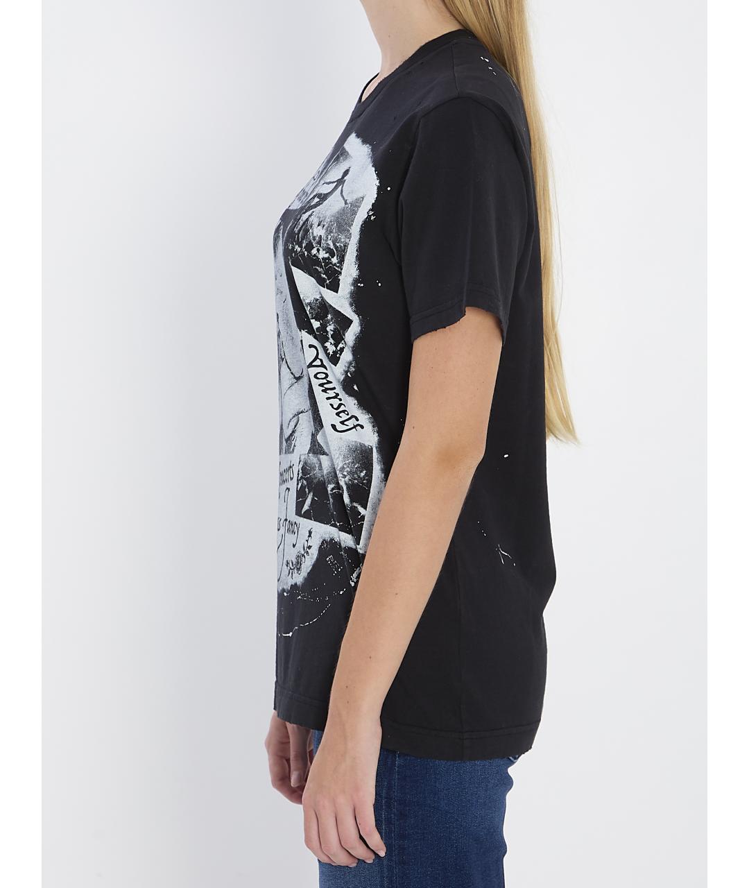 DOLCE&GABBANA Черная хлопковая футболка, фото 4