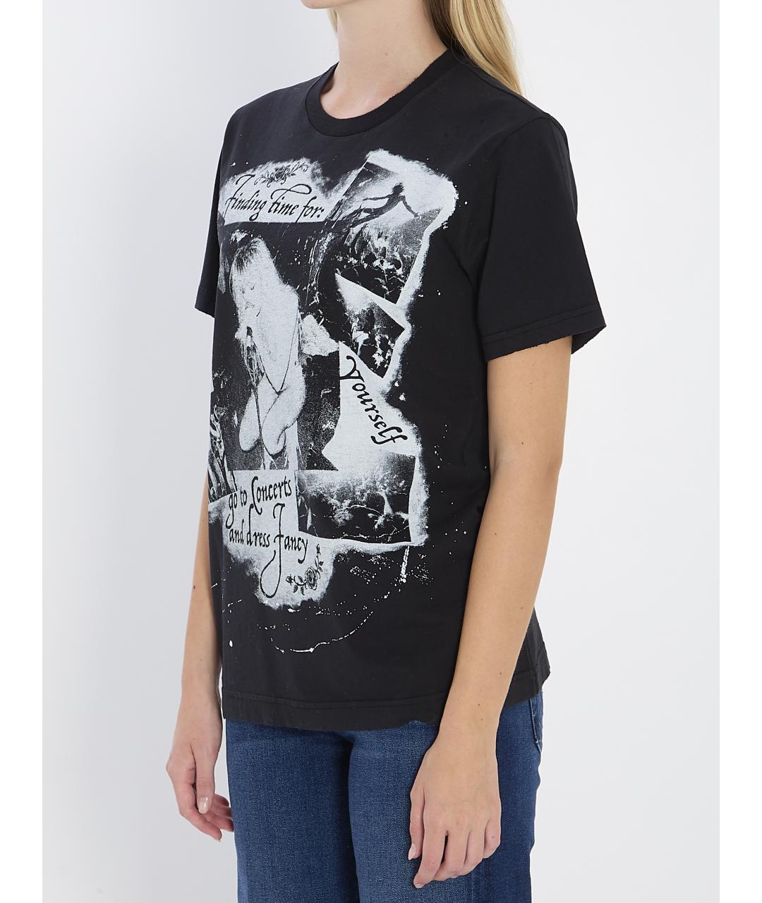 DOLCE&GABBANA Черная хлопковая футболка, фото 3