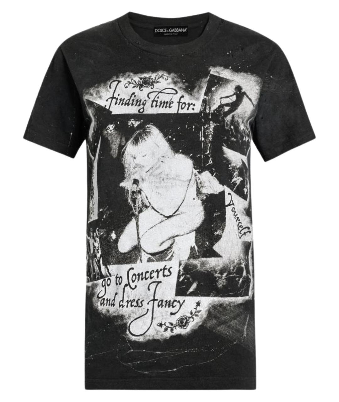 DOLCE&GABBANA Черная хлопковая футболка, фото 1