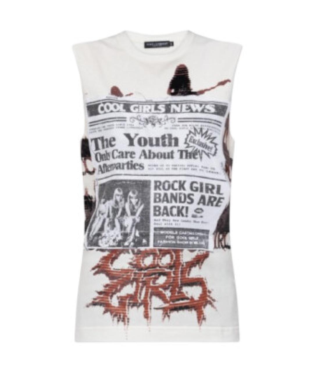 DOLCE&GABBANA Белая хлопковая майка, фото 1