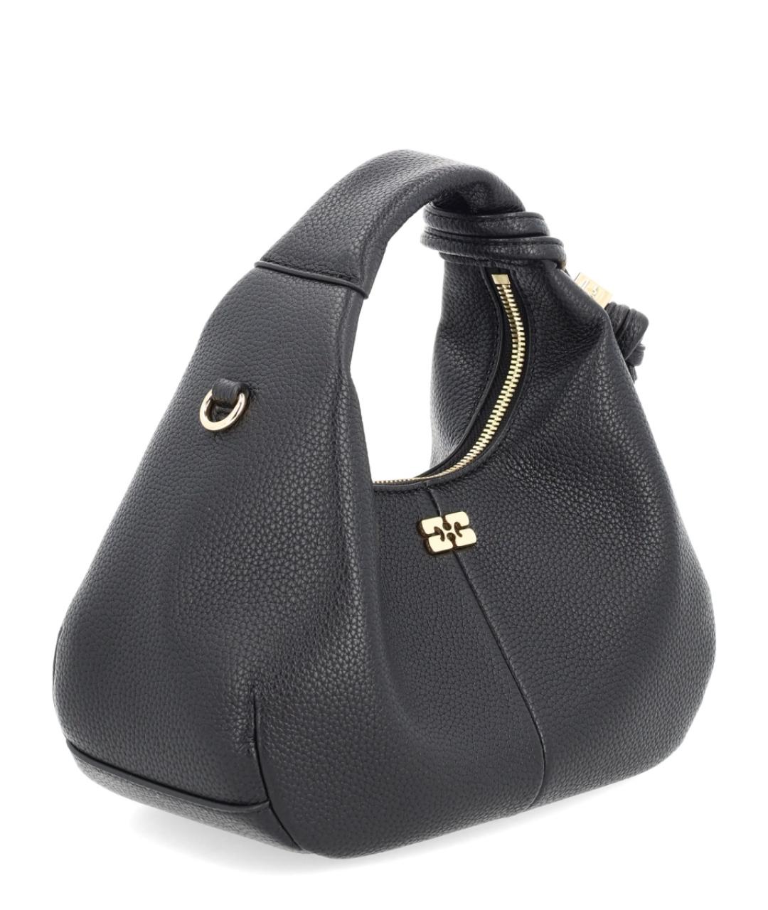 GANNI Черная синтетическая сумка с короткими ручками, фото 3