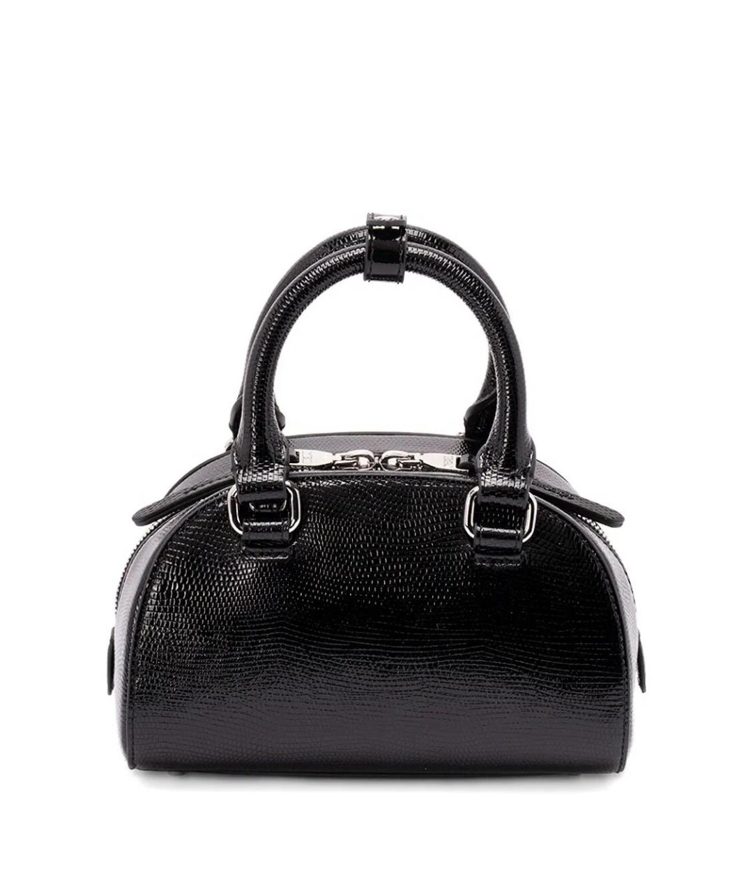 DIESEL Черная кожаная сумка с короткими ручками, фото 4