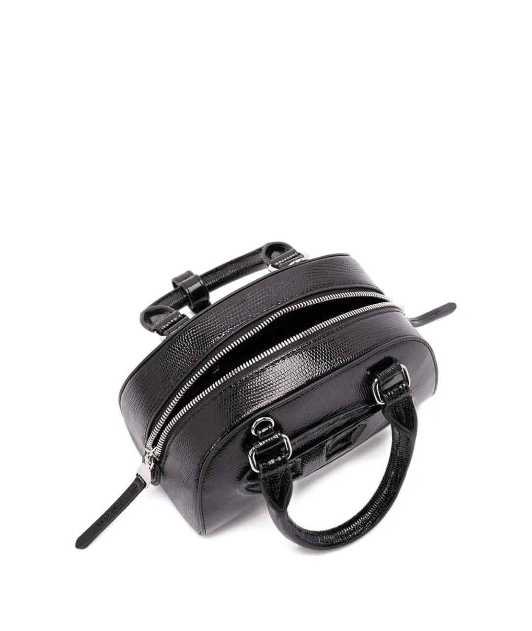 DIESEL Черная кожаная сумка с короткими ручками, фото 2