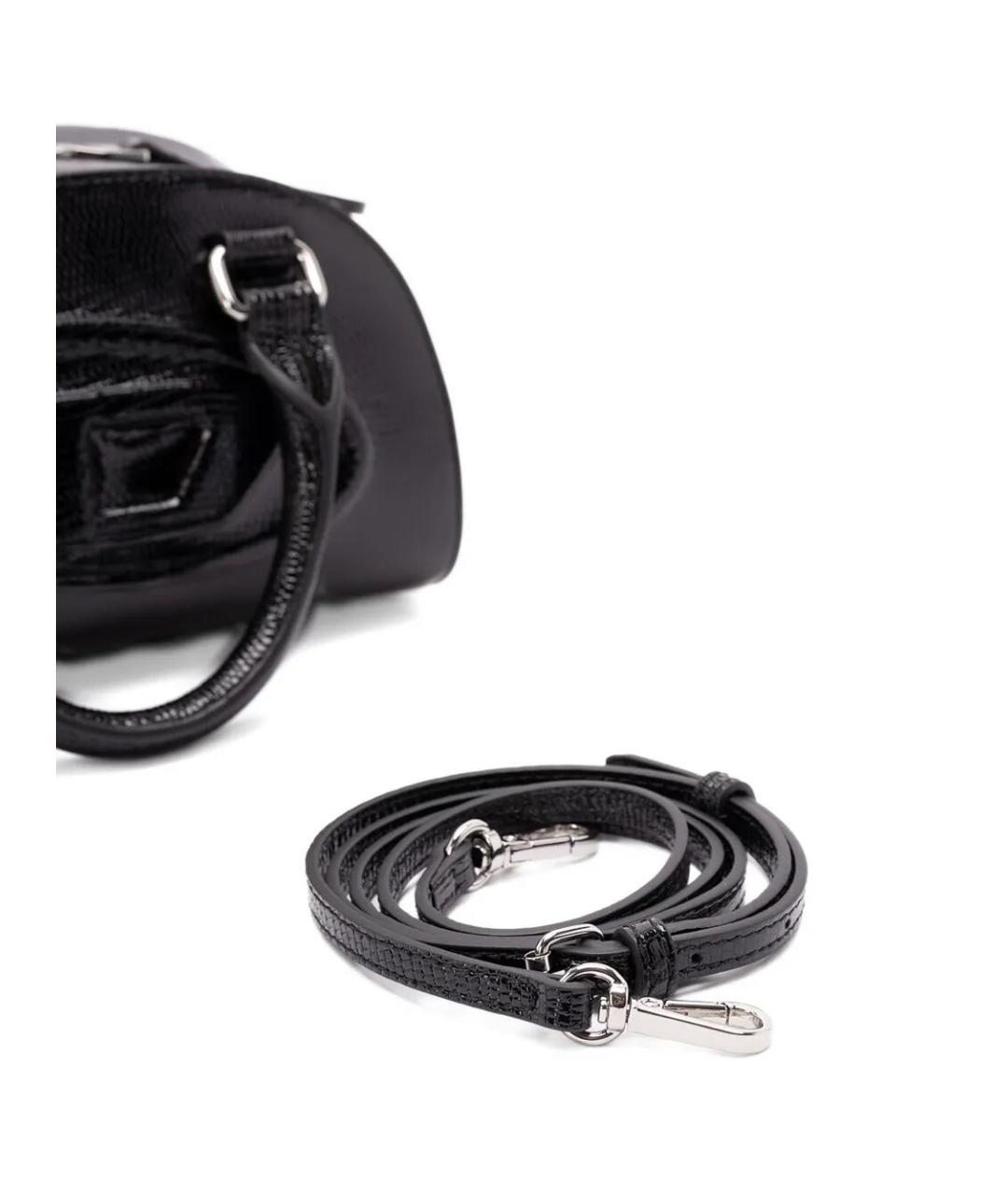 DIESEL Черная кожаная сумка с короткими ручками, фото 3