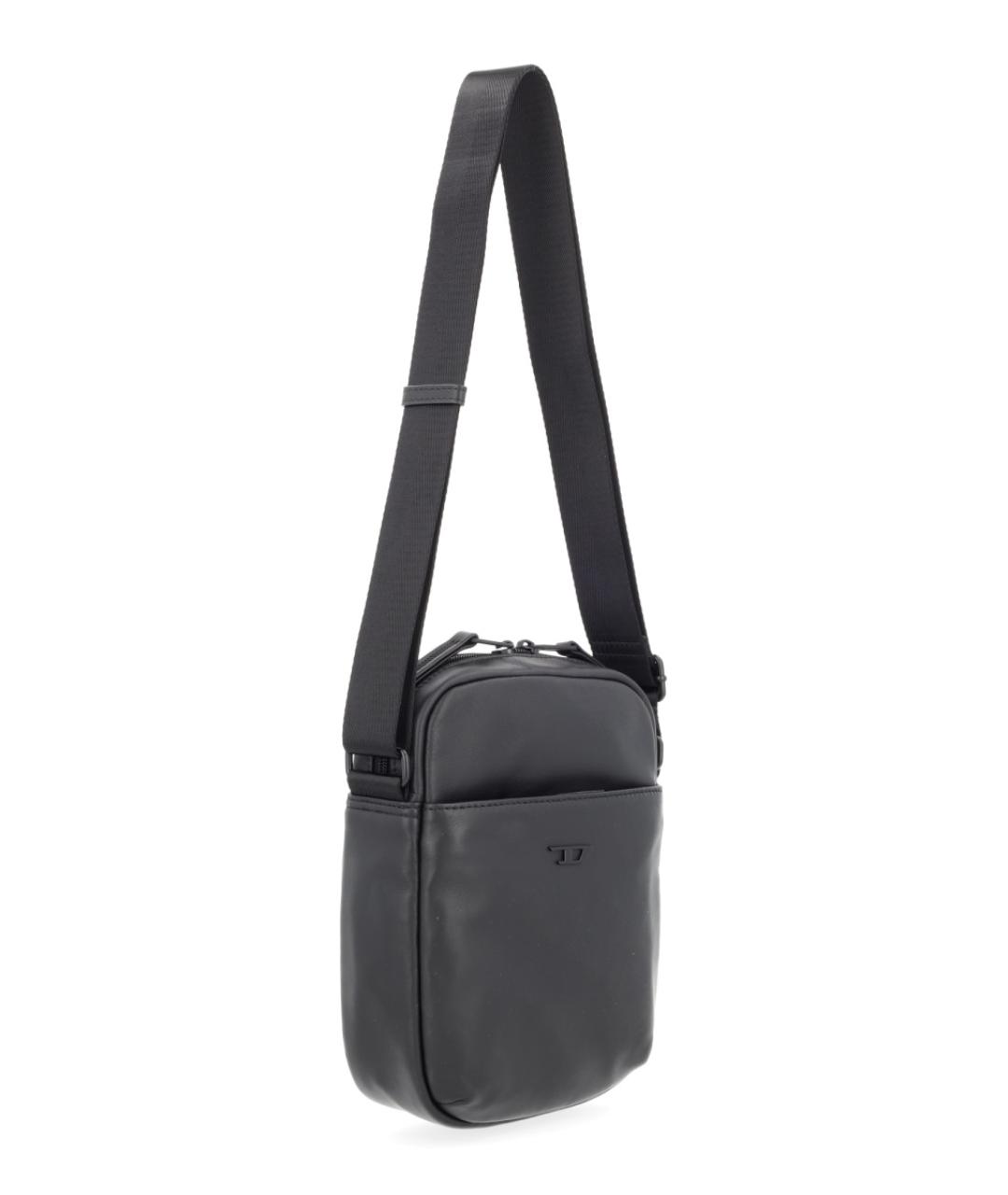 DIESEL Черная кожаная сумка через плечо, фото 2