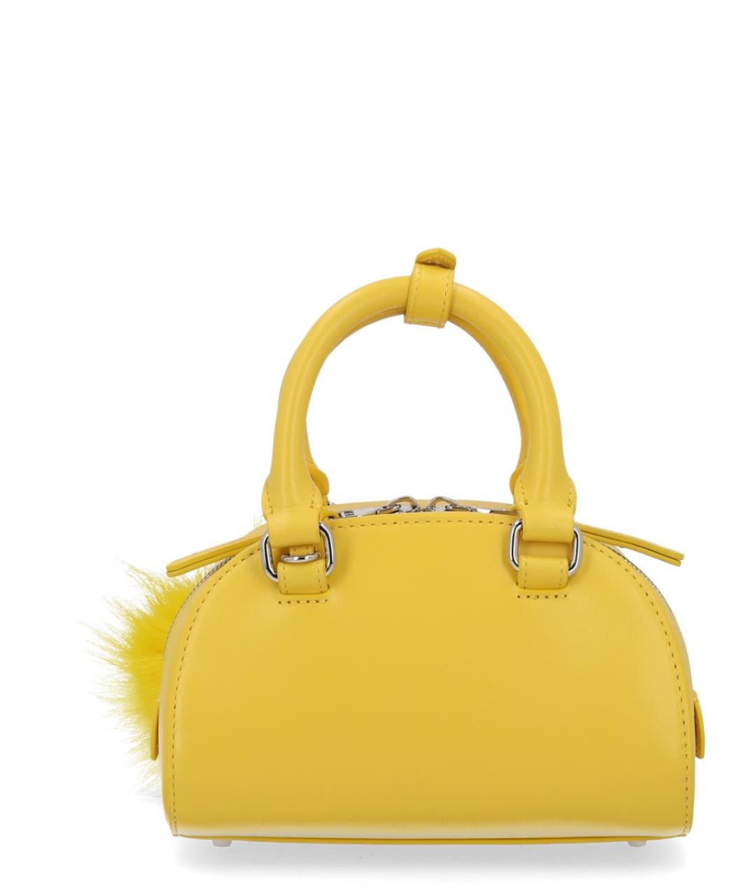 DIESEL Желтая кожаная сумка с короткими ручками, фото 2