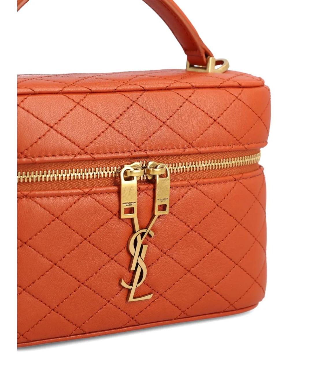 SAINT LAURENT Красная кожаная сумка через плечо, фото 4