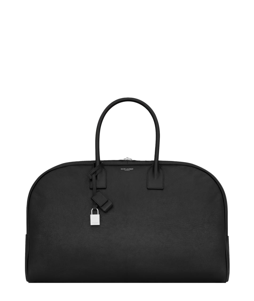 SAINT LAURENT Черная кожаная сумка тоут, фото 1