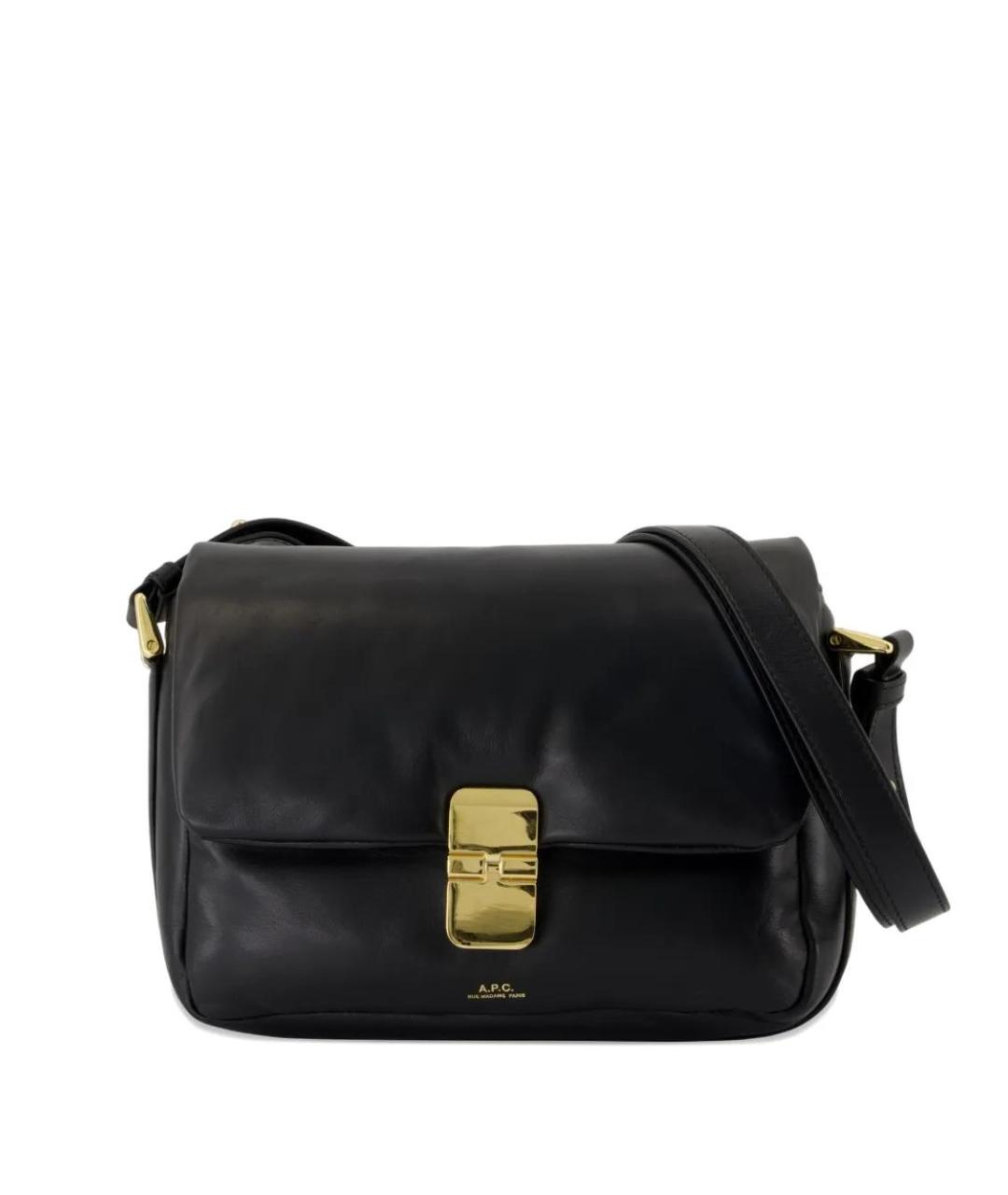 A.P.C. Черная кожаная сумка через плечо, фото 1