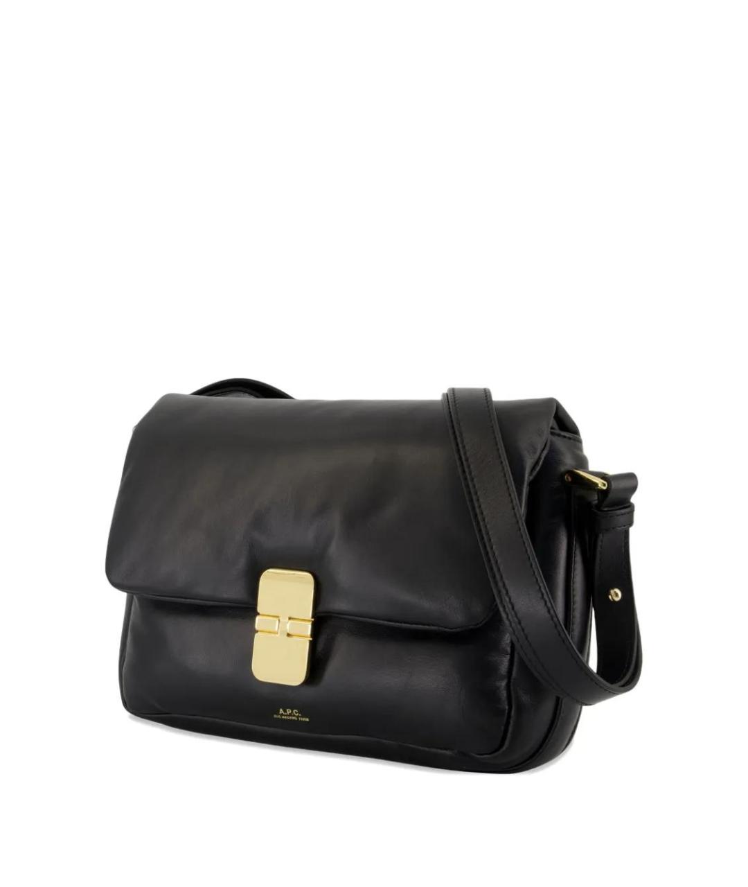 A.P.C. Черная кожаная сумка через плечо, фото 2