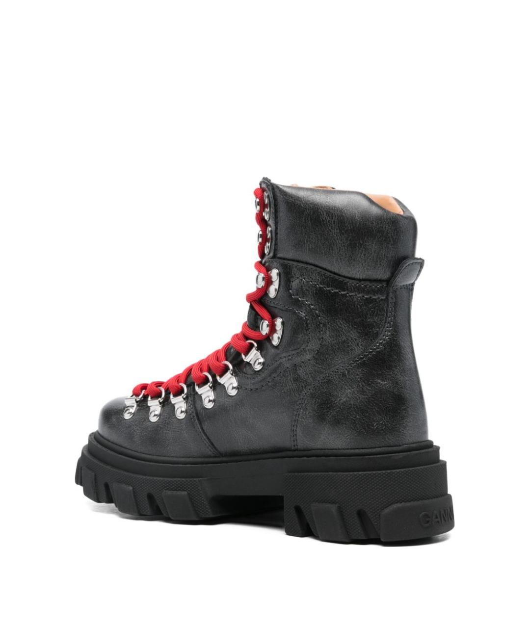 GANNI Черные кожаные ботинки, фото 4