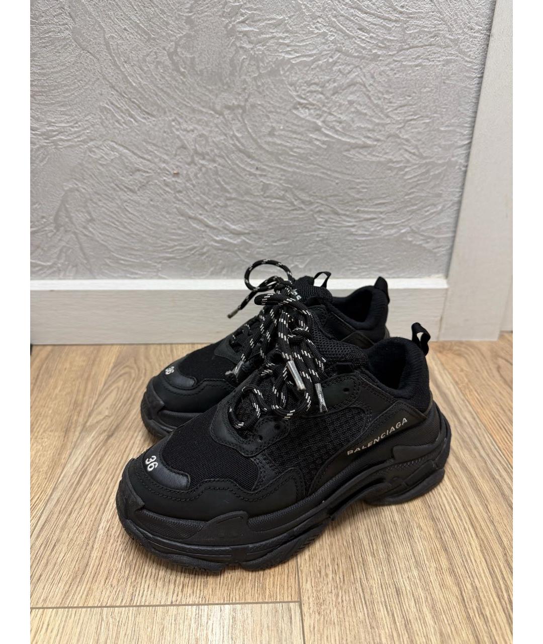 BALENCIAGA Черные текстильные кроссовки, фото 3