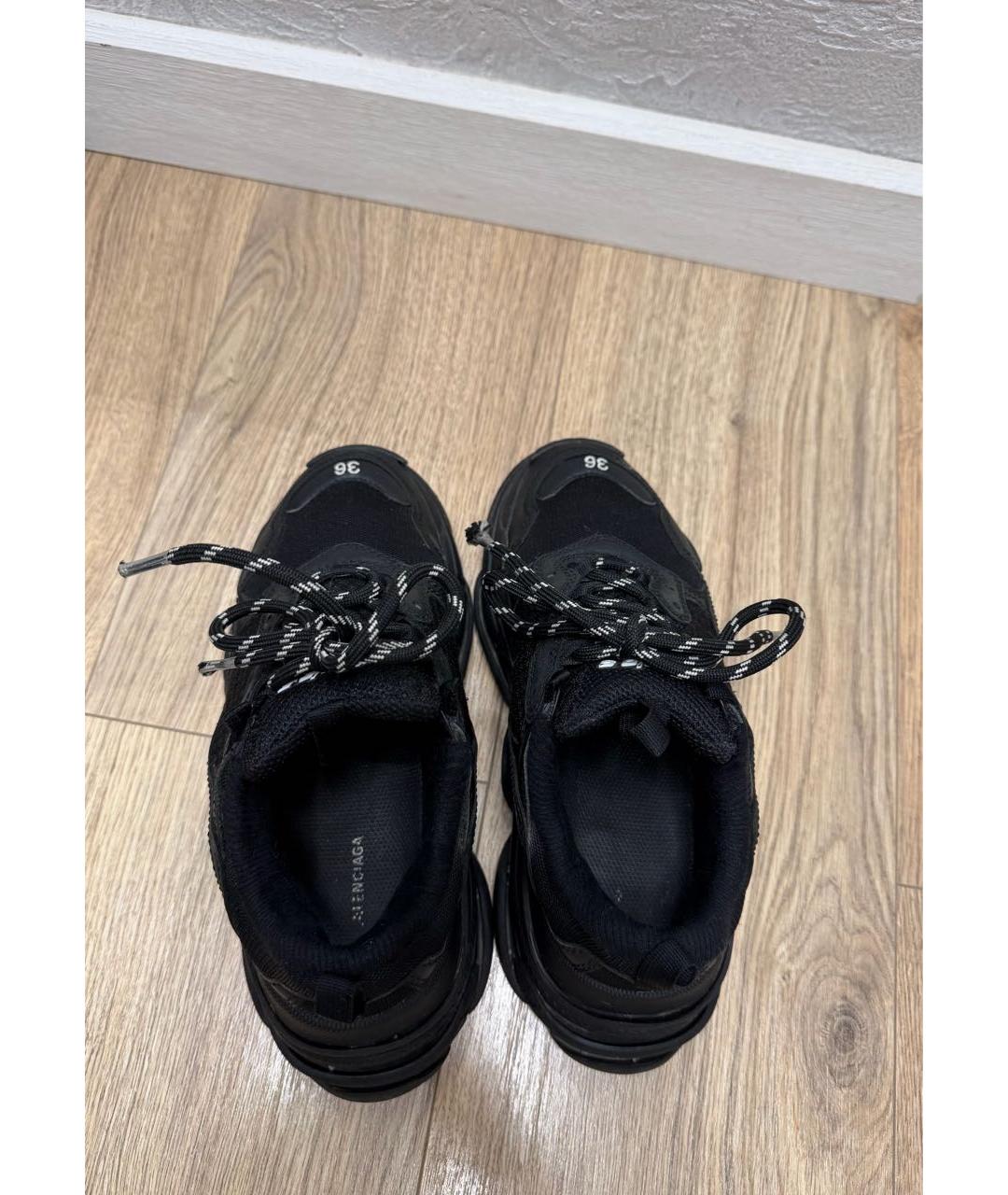 BALENCIAGA Черные текстильные кроссовки, фото 4