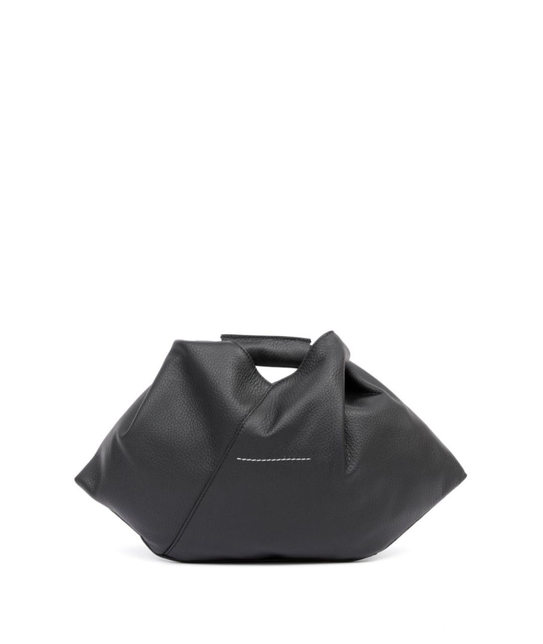 MM6 MAISON MARGIELA Черная кожаная сумка с короткими ручками, фото 3