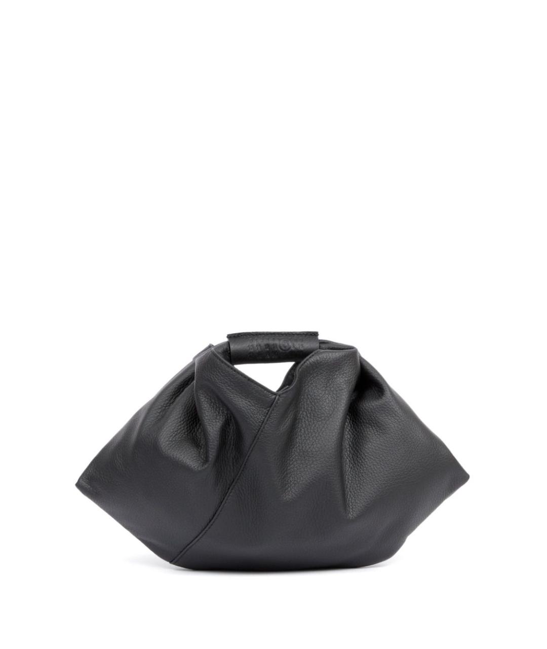 MM6 MAISON MARGIELA Черная кожаная сумка с короткими ручками, фото 1