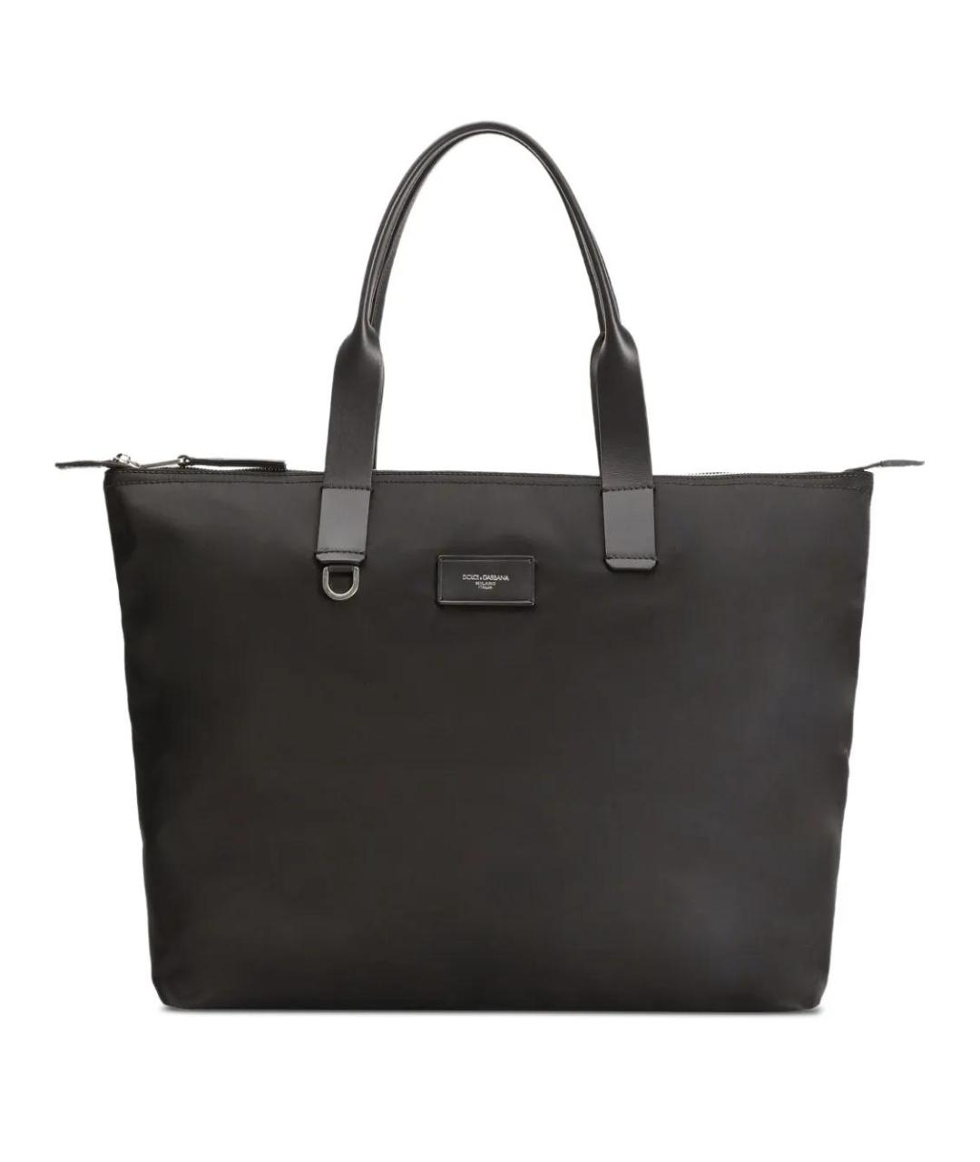 DOLCE&GABBANA Черная синтетическая сумка тоут, фото 1
