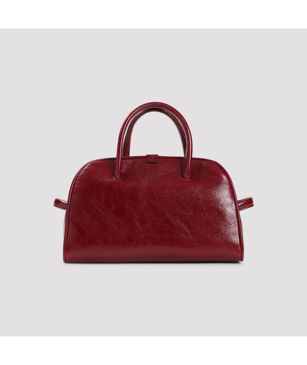 JACQUEMUS Бордовая кожаная сумка тоут, фото 3