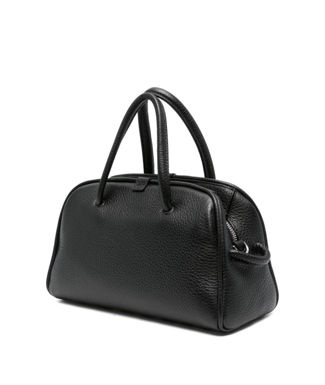 JACQUEMUS Черная кожаная сумка тоут, фото 4