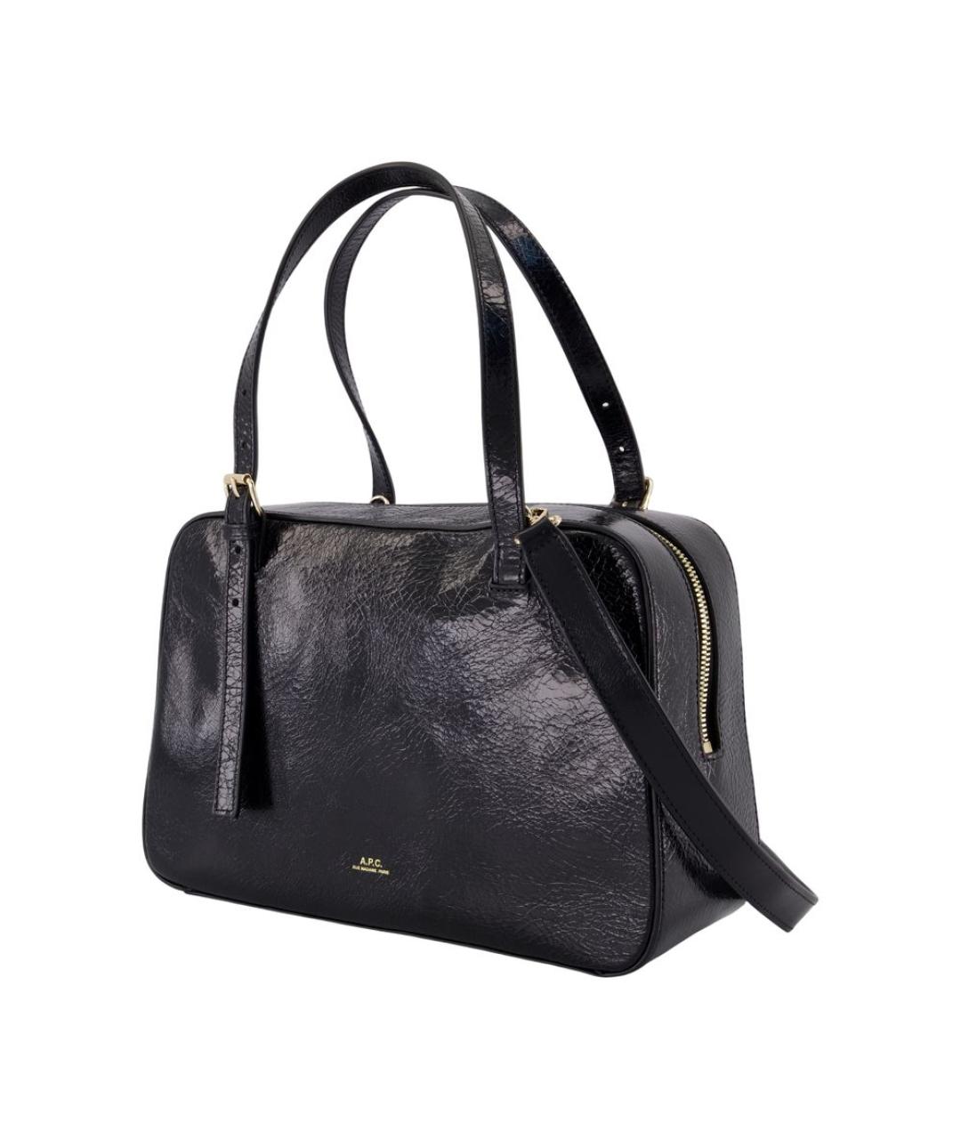 A.P.C. Черная кожаная сумка тоут, фото 2