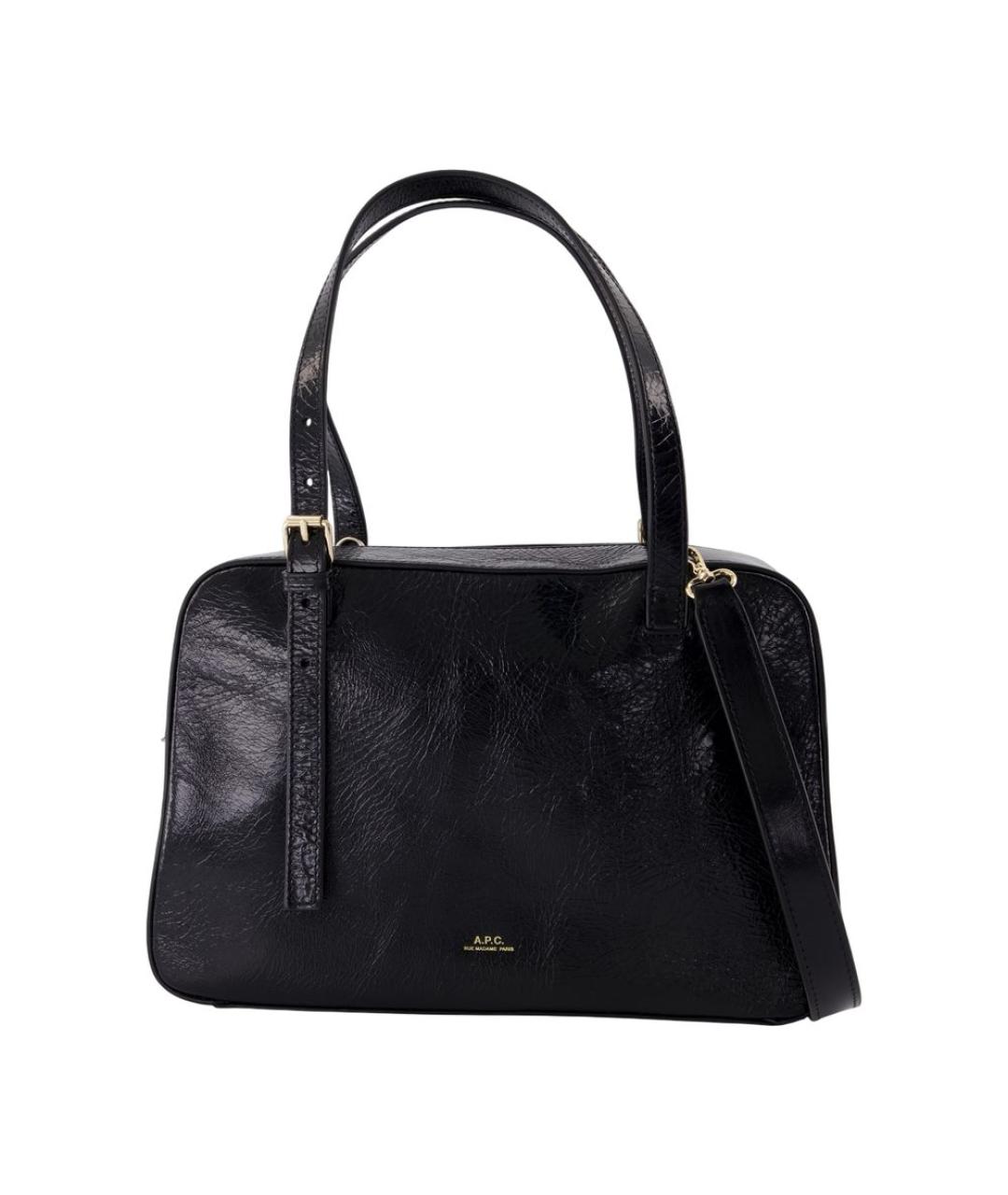 A.P.C. Черная кожаная сумка тоут, фото 1