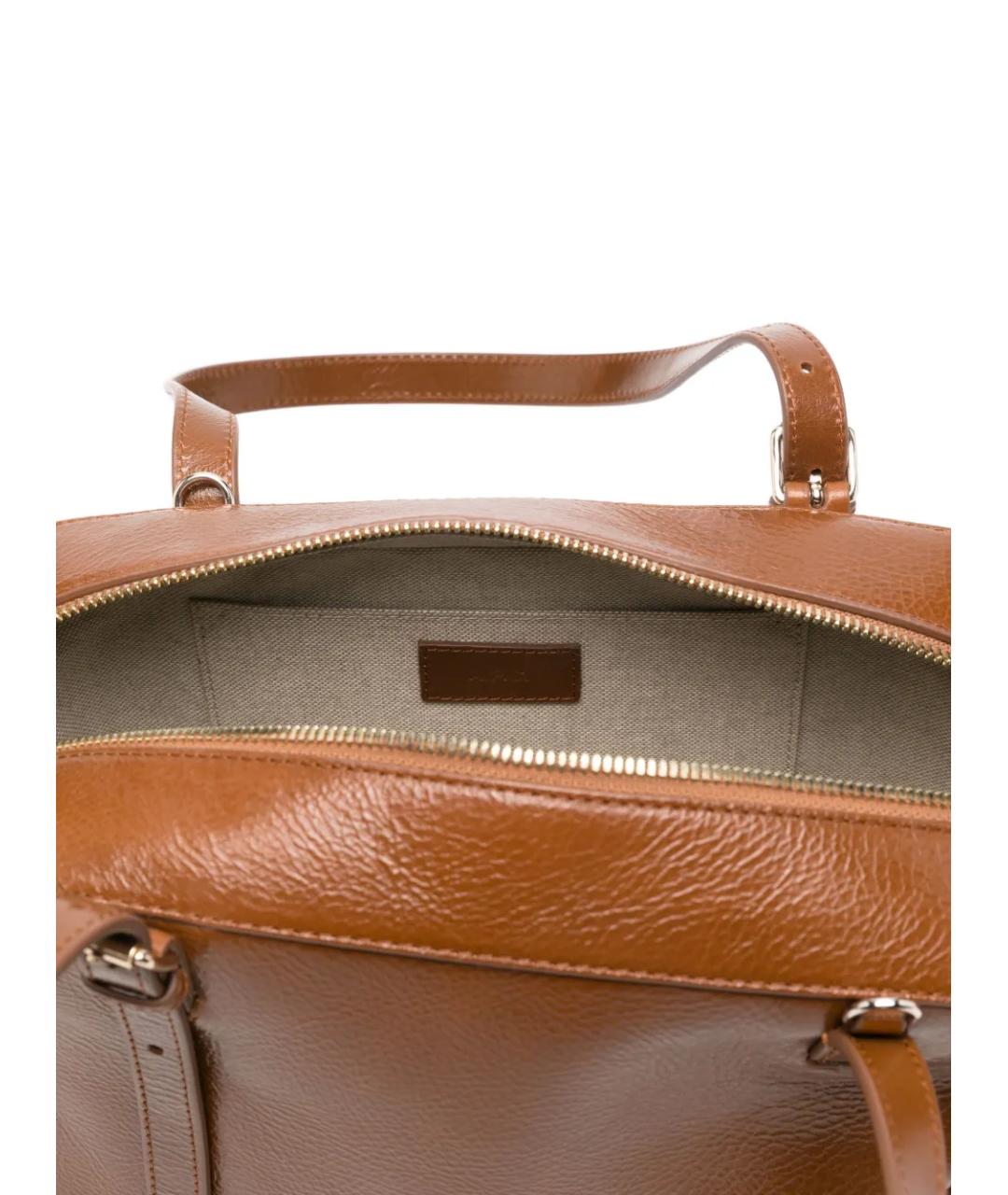 A.P.C. Коричневая кожаная сумка с короткими ручками, фото 4